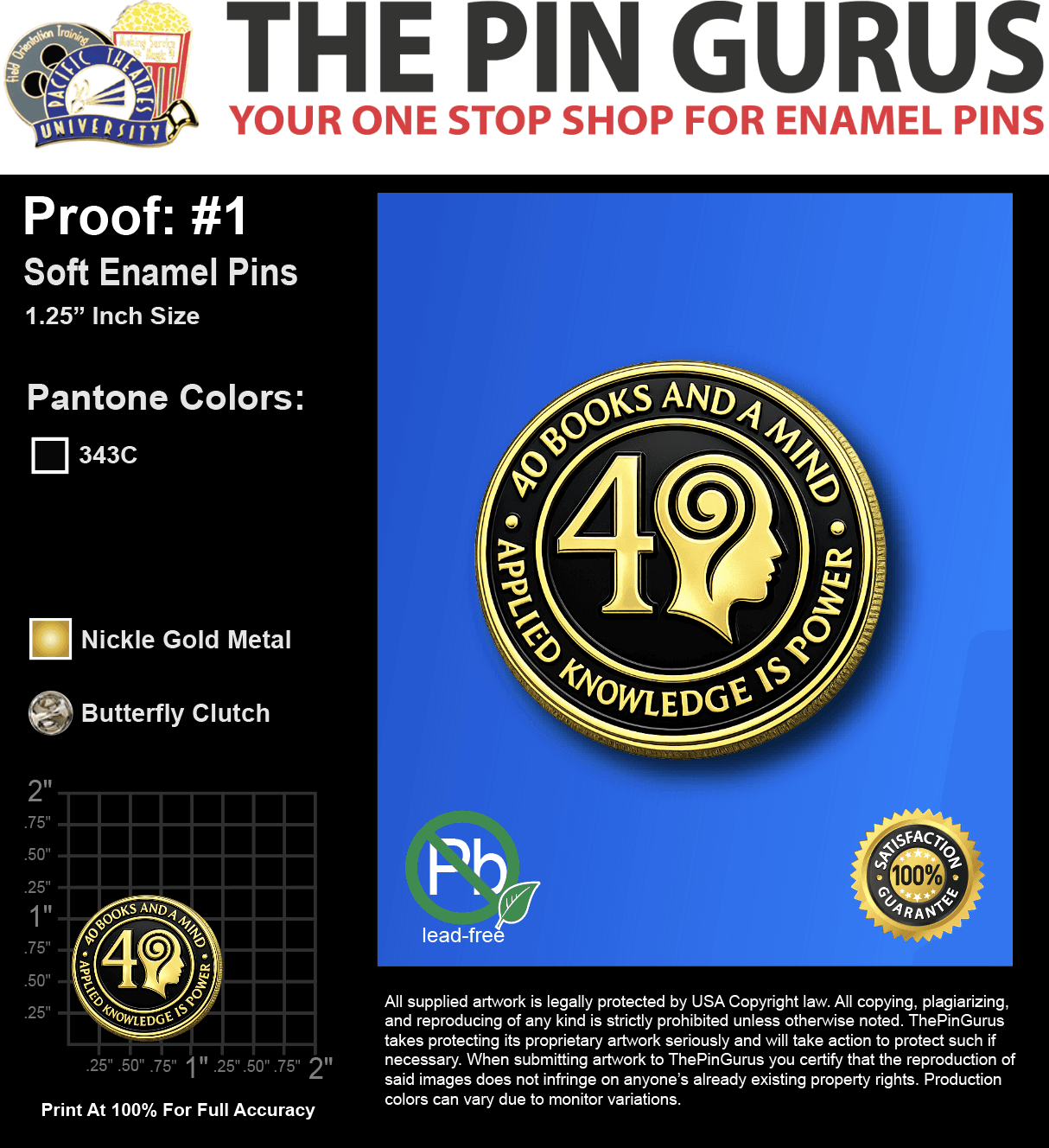 25 "YATA M" LAPEL PINS: PROOF #1