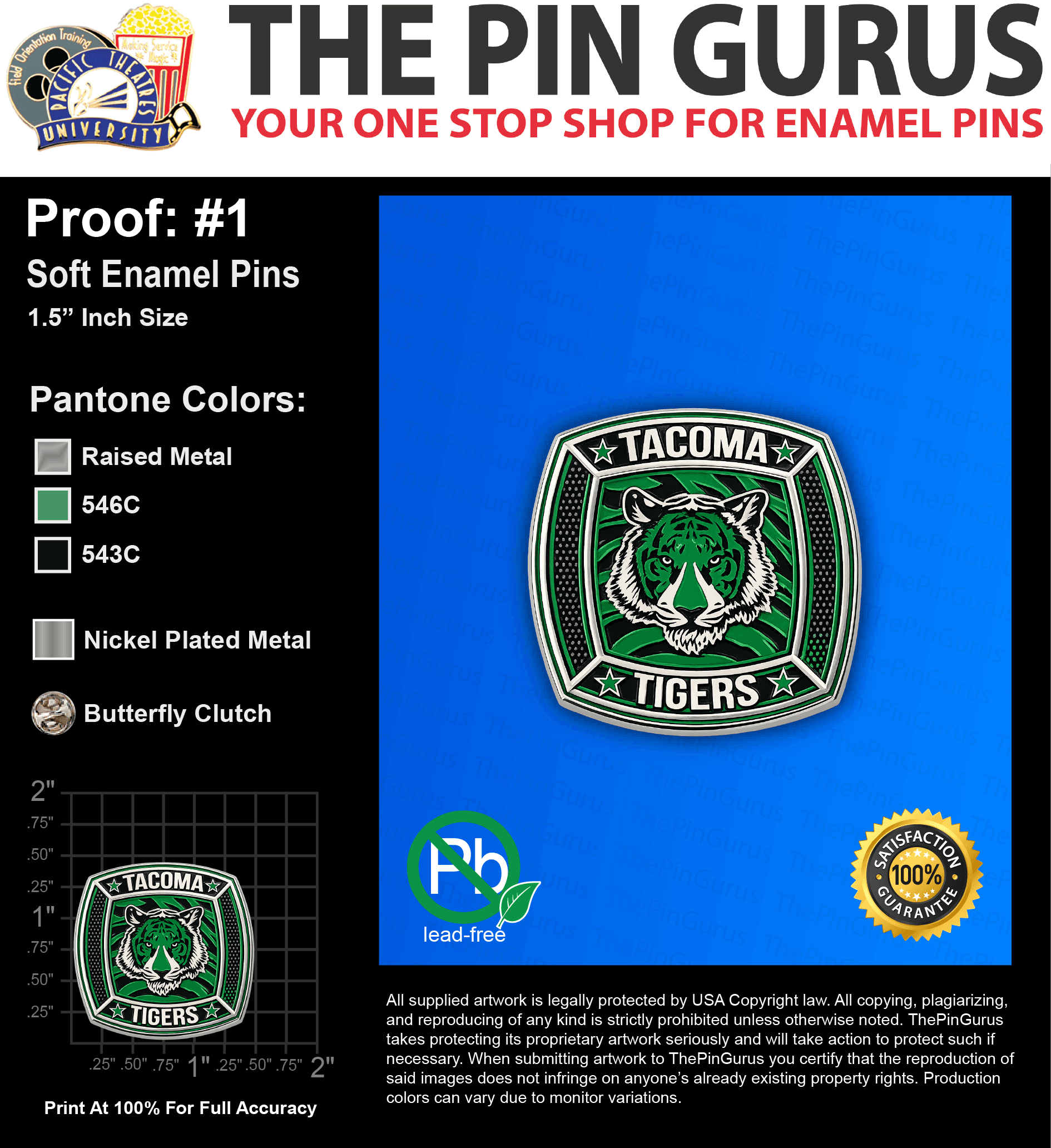 300 “ALIKA A” LAPEL PINS: PROOF #1