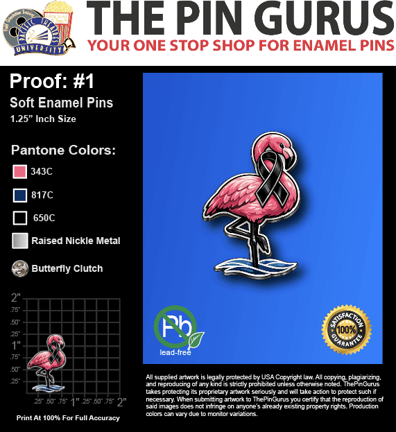 300 "ANGIE P" LAPEL PINS: PROOF #1