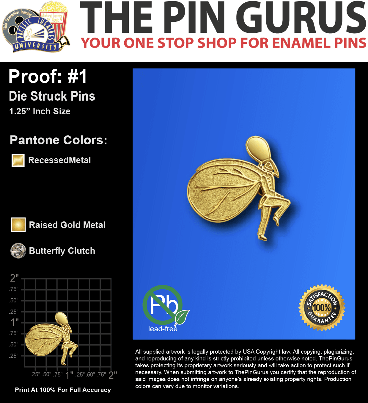 100 "CALVIN M" LAPEL PINS: PROOF #1