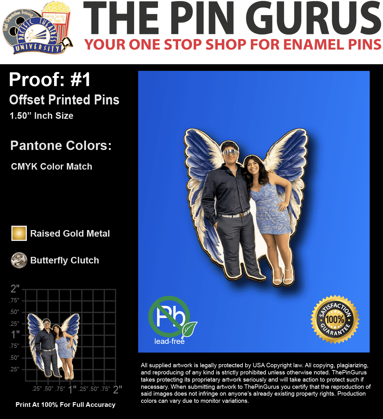 100 "CHRISTINA P" LAPEL PINS: PROOF #1