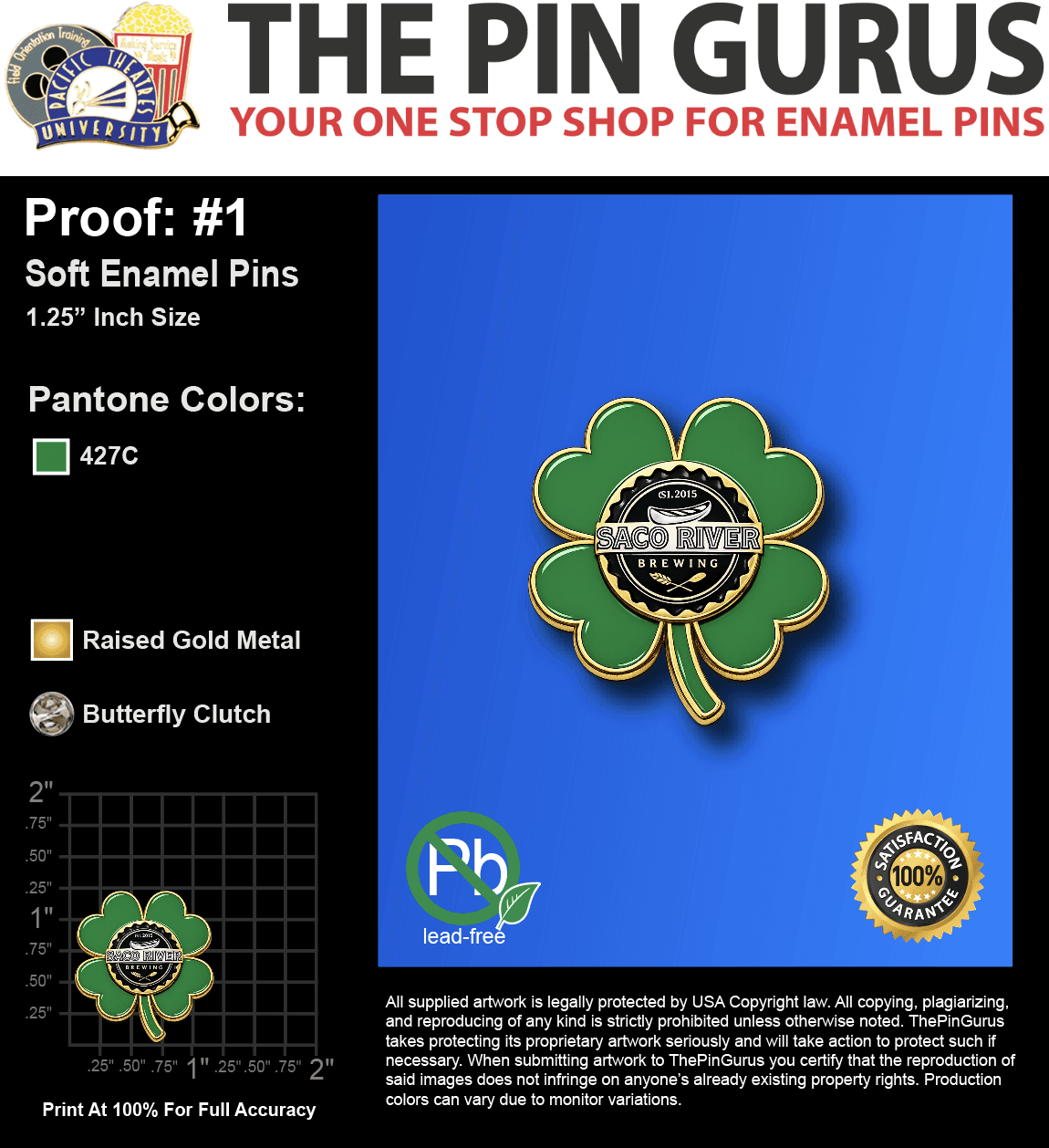 75 "ERIK R" LAPEL PINS: PROOF #1