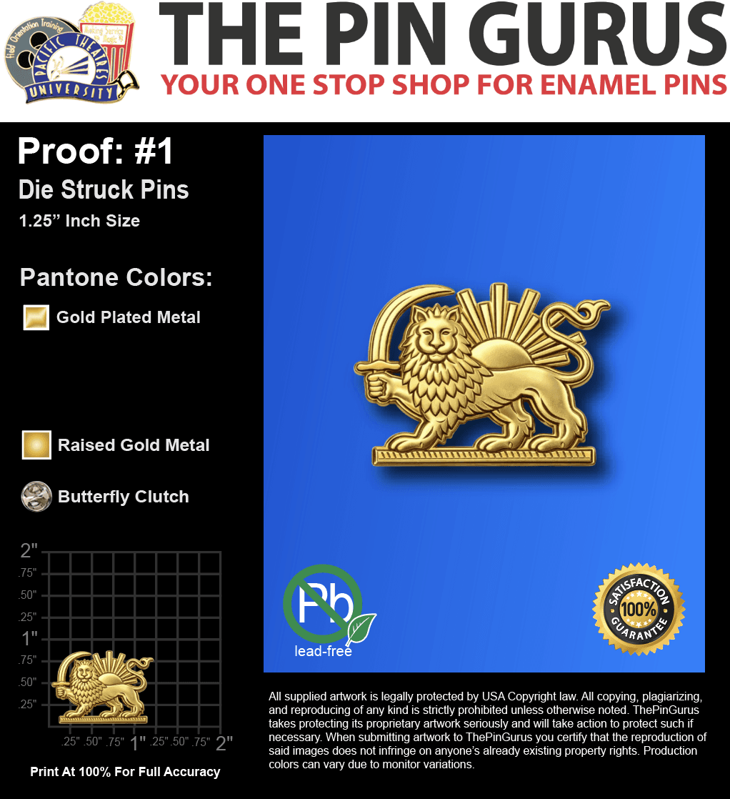 500 "FARNAZ" LAPEL PINS: PROOF #1