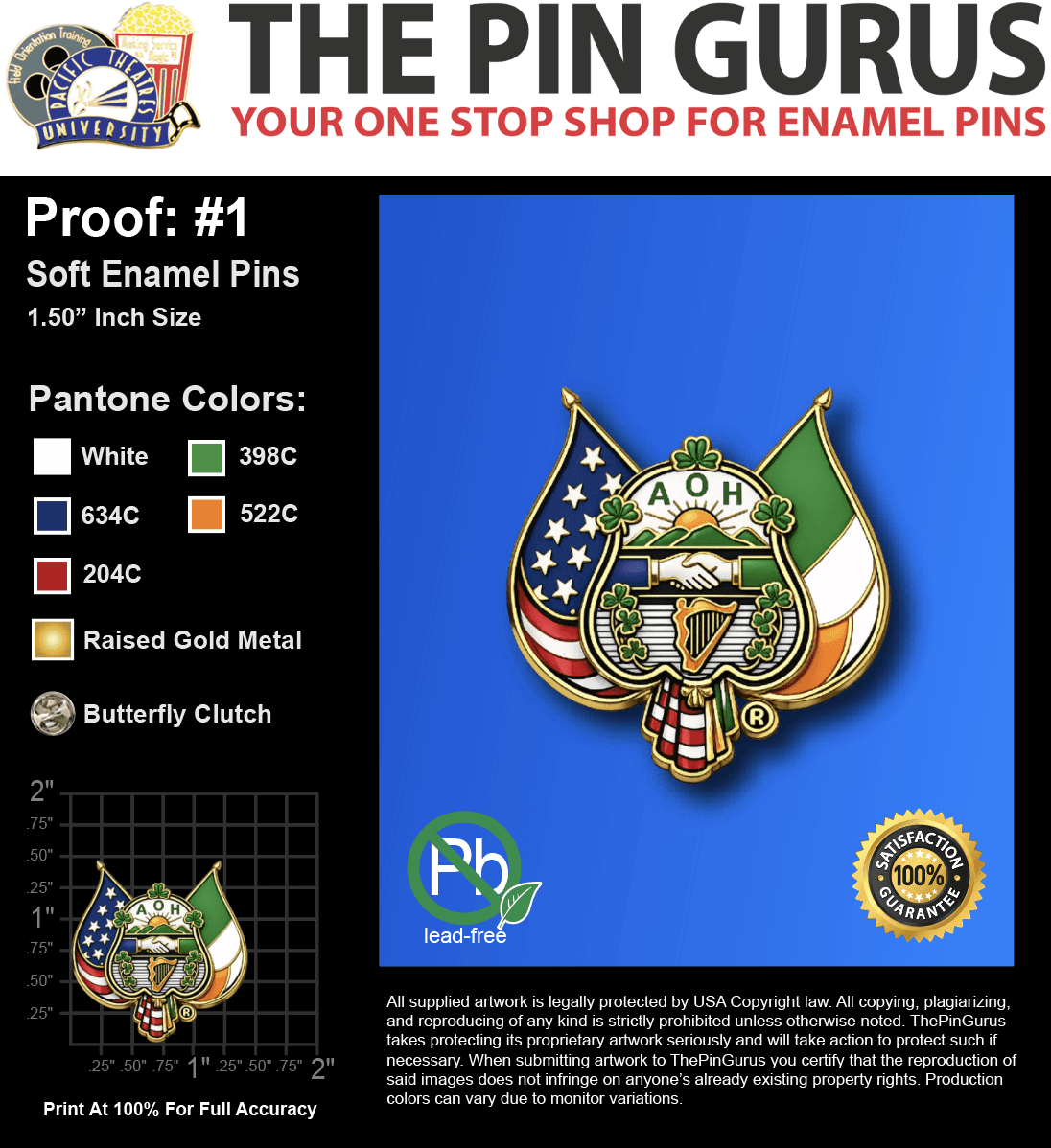 65 "JEFFREY I" LAPEL PINS: PROOF #1