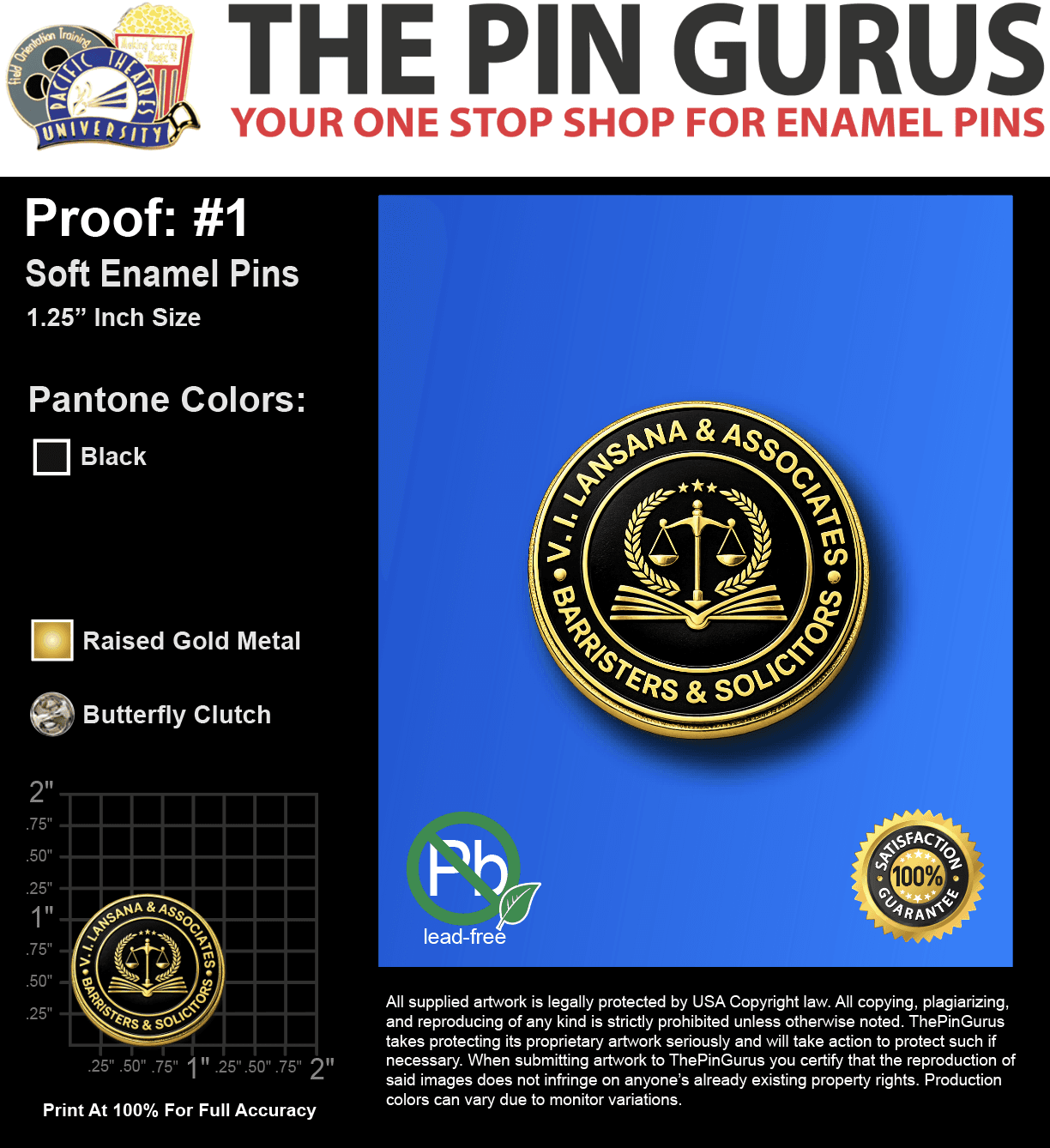 30 "KEMOH K" LAPEL PINS: PROOF #1