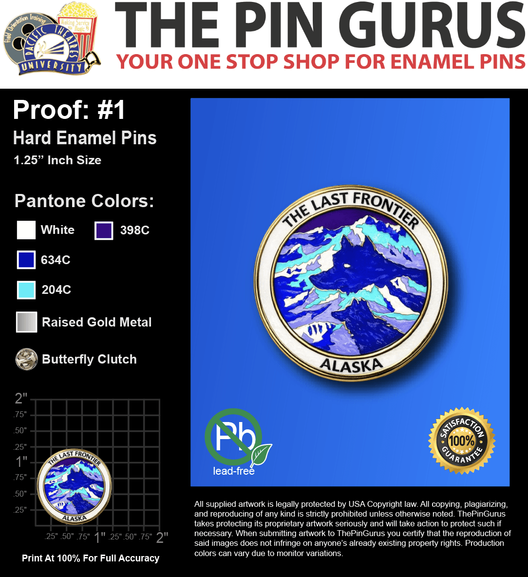 100 "RICHARD R" LAPEL PINS: PROOF #1