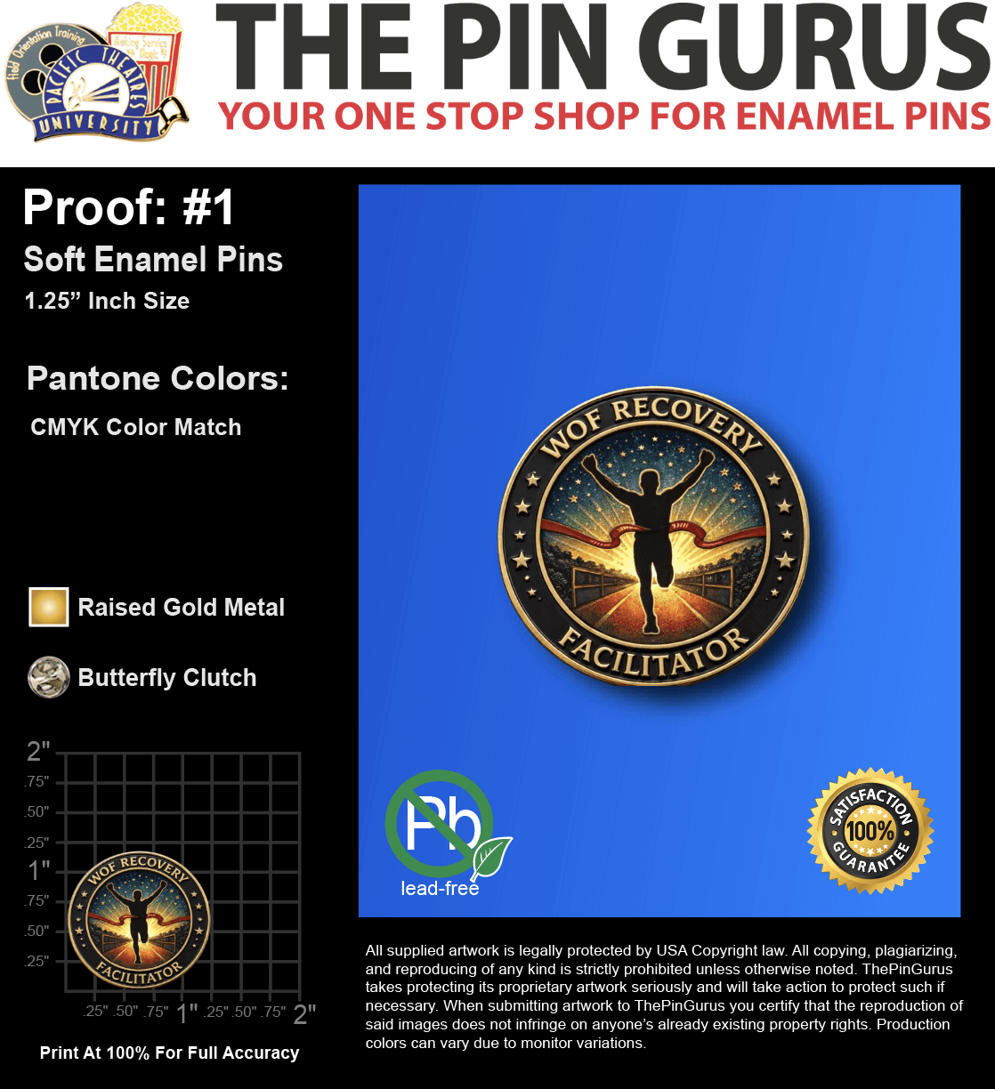 25 "ROGER O" LAPEL PINS: PROOF #1