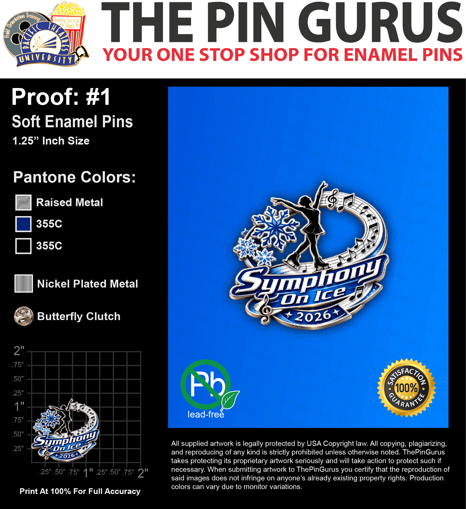 70 “TARA O” LAPEL PINS: PROOF #1