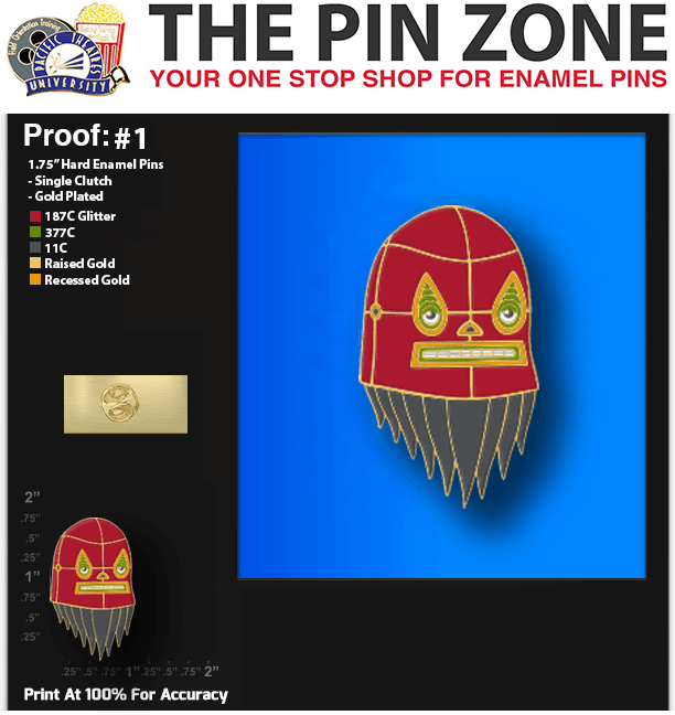 200 “Jaime” LAPEL PINS PROOF #2 1/2