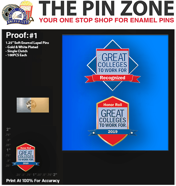 200 “GREAT COLLEGES” LAPEL PINS: PROOF #3