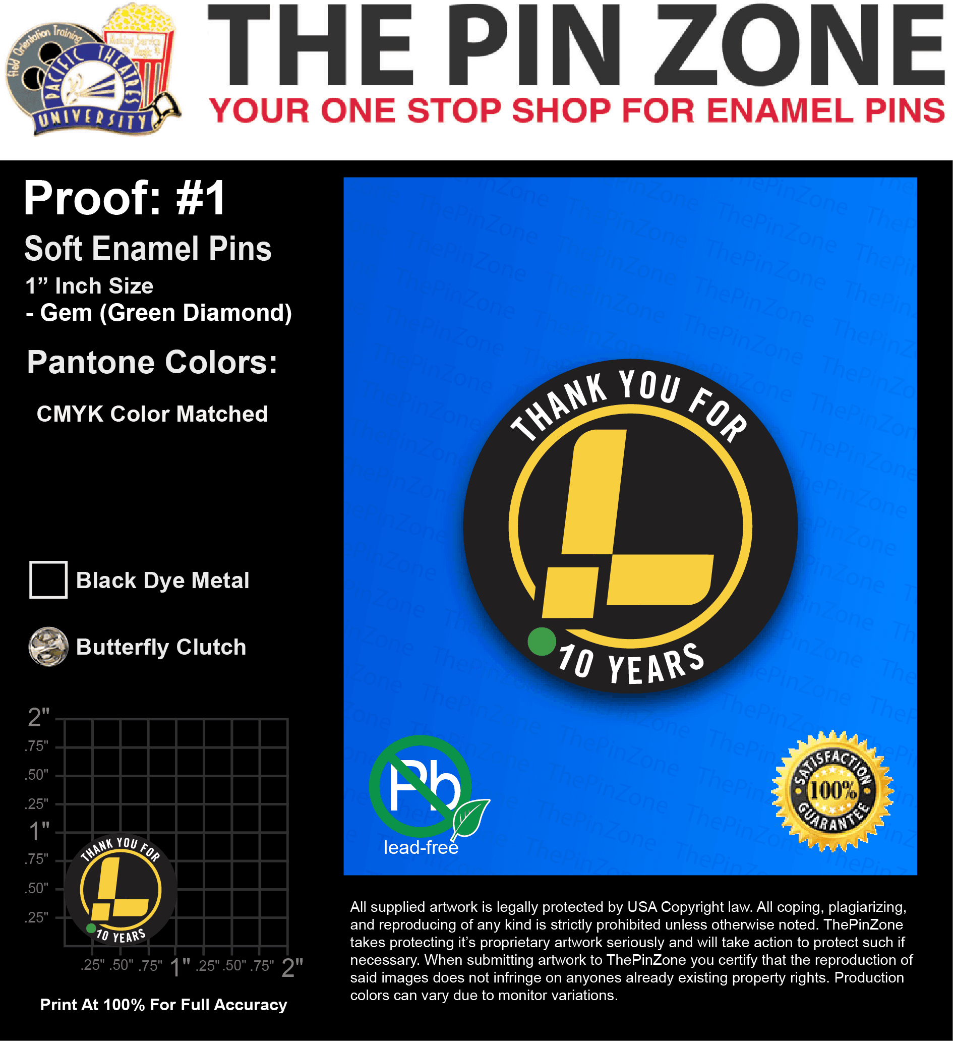 50 “ANDREI L” LAPEL PINS: PROOF #1