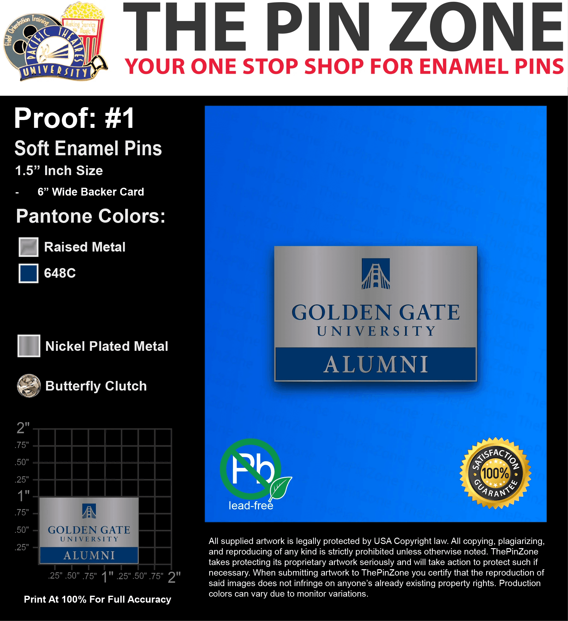 1000 “EMMA G” LAPEL PINS: PROOF #1