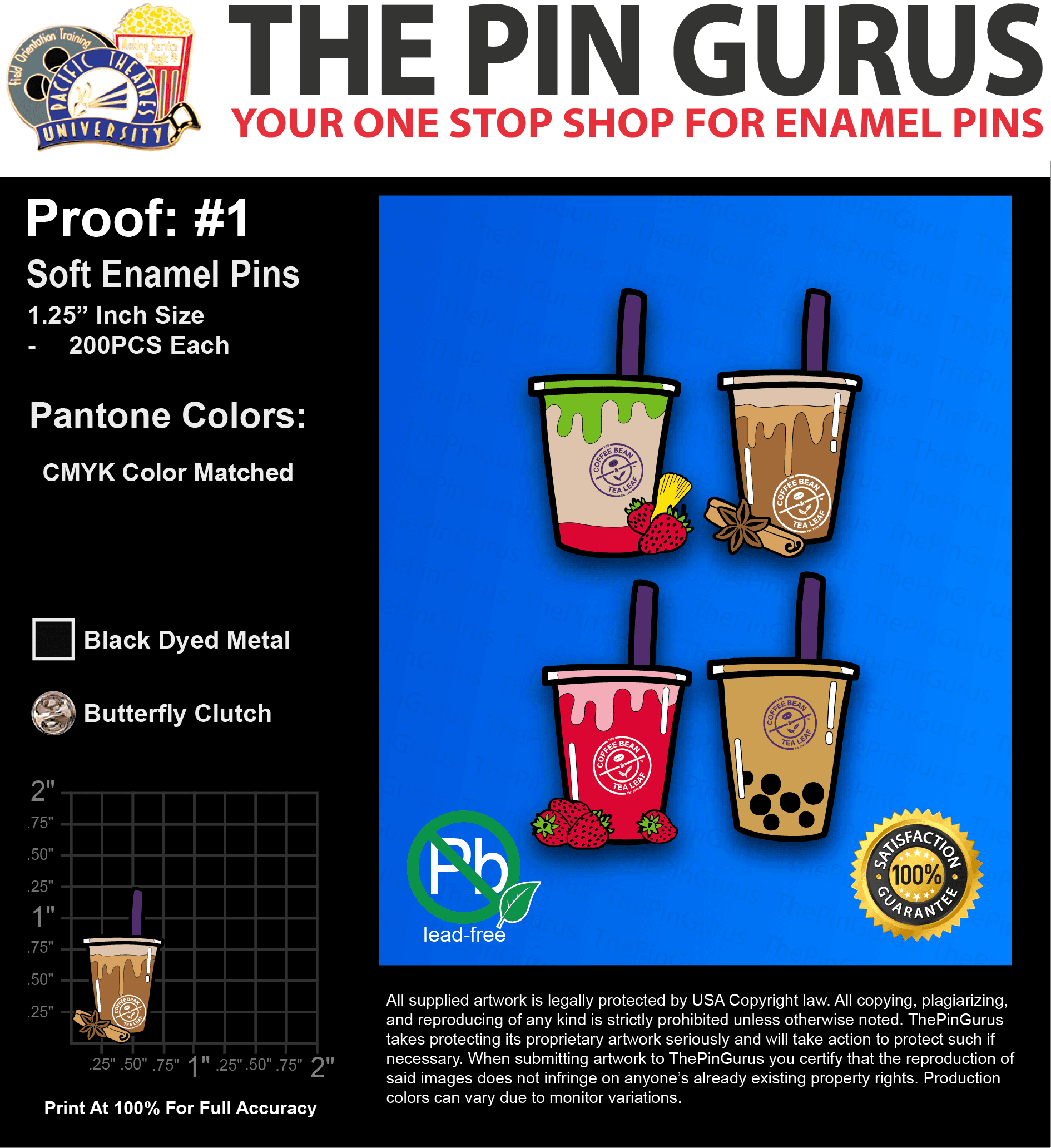 800 “ALEXIS C” LAPEL PINS: PROOF #1