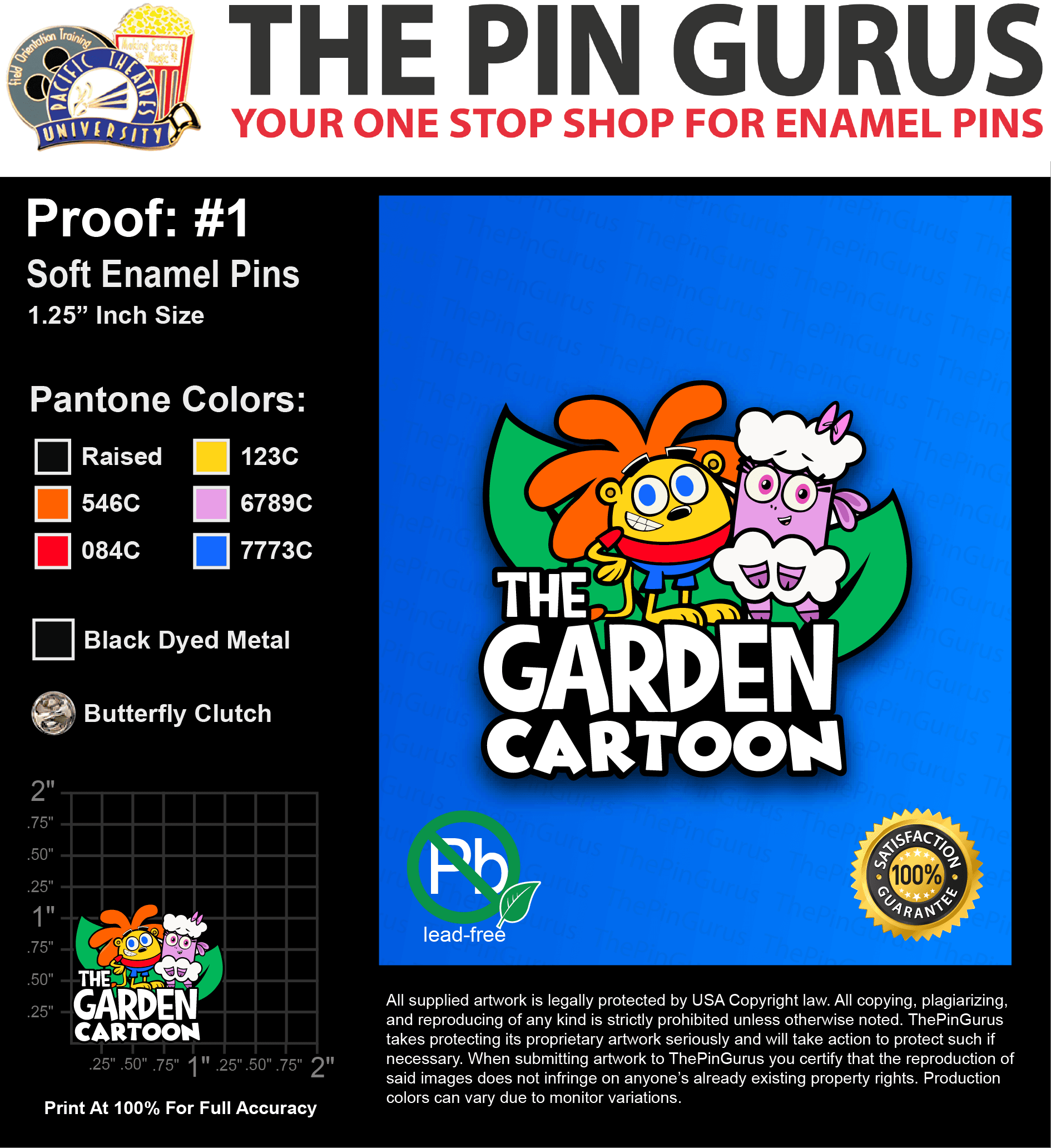 200 “JESSICA W” LAPEL PINS: PROOF #1