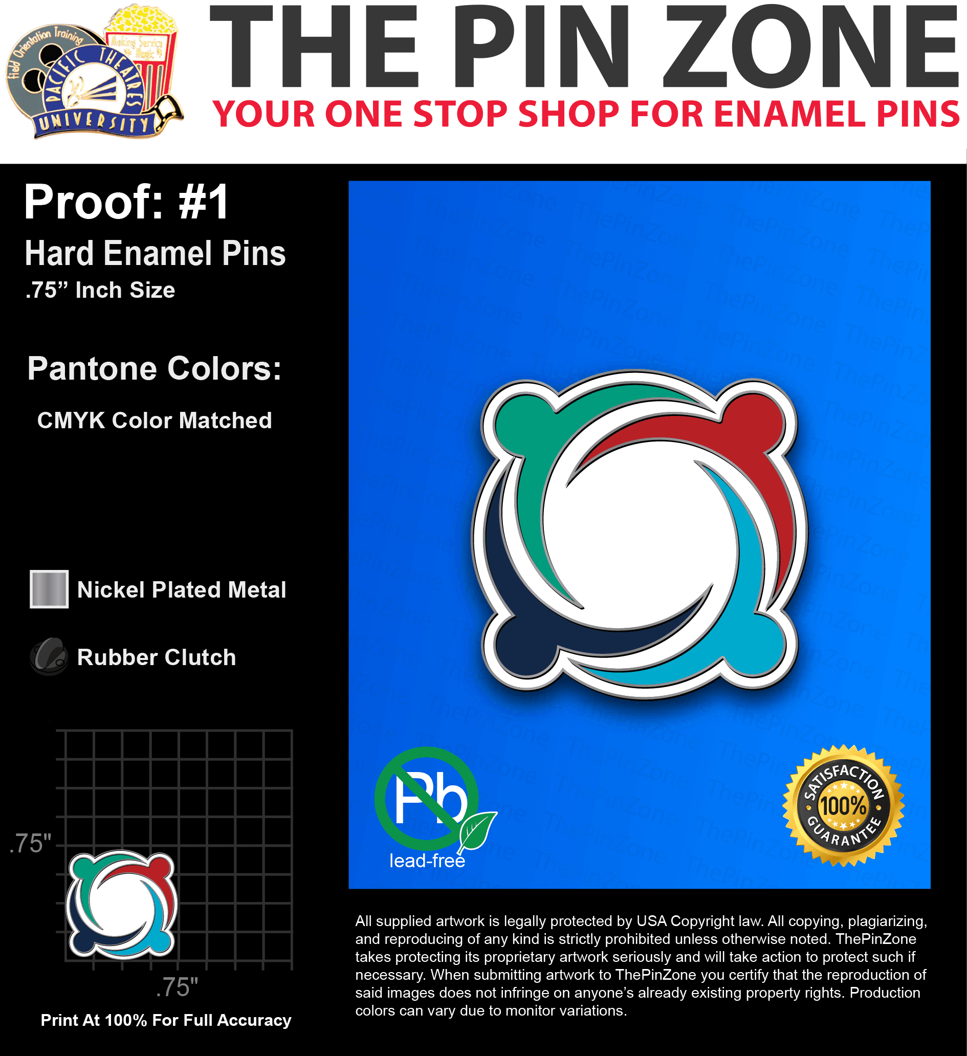 200 “MARK S” LAPEL PINS: PROOF #1