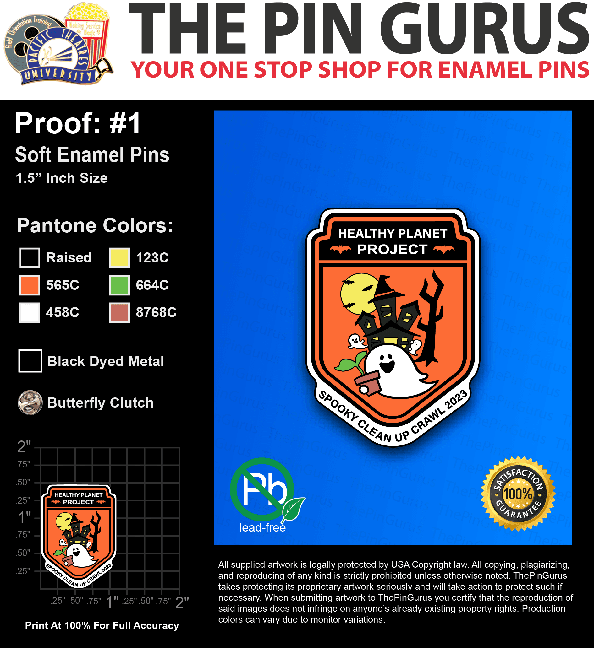 200 “TONI N” LAPEL PINS: PROOF #1