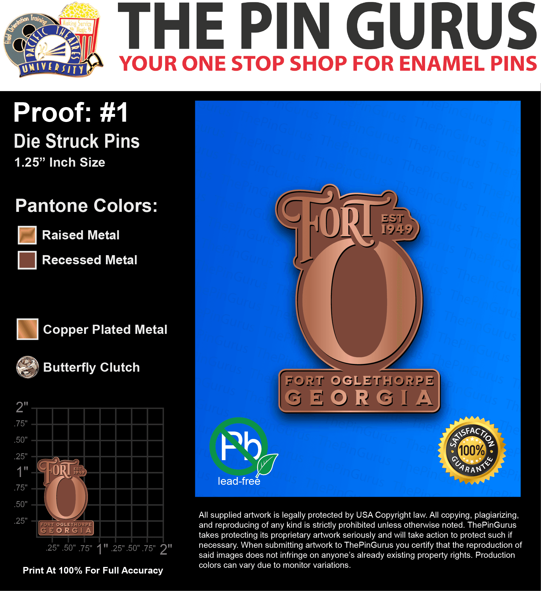 125 “BOBBY D” LAPEL PINS: PROOF #1