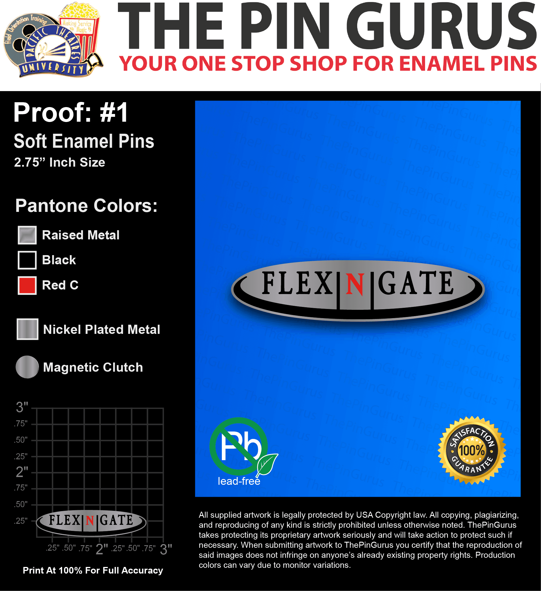 50 “JOY M” LAPEL PINS: PROOF #1