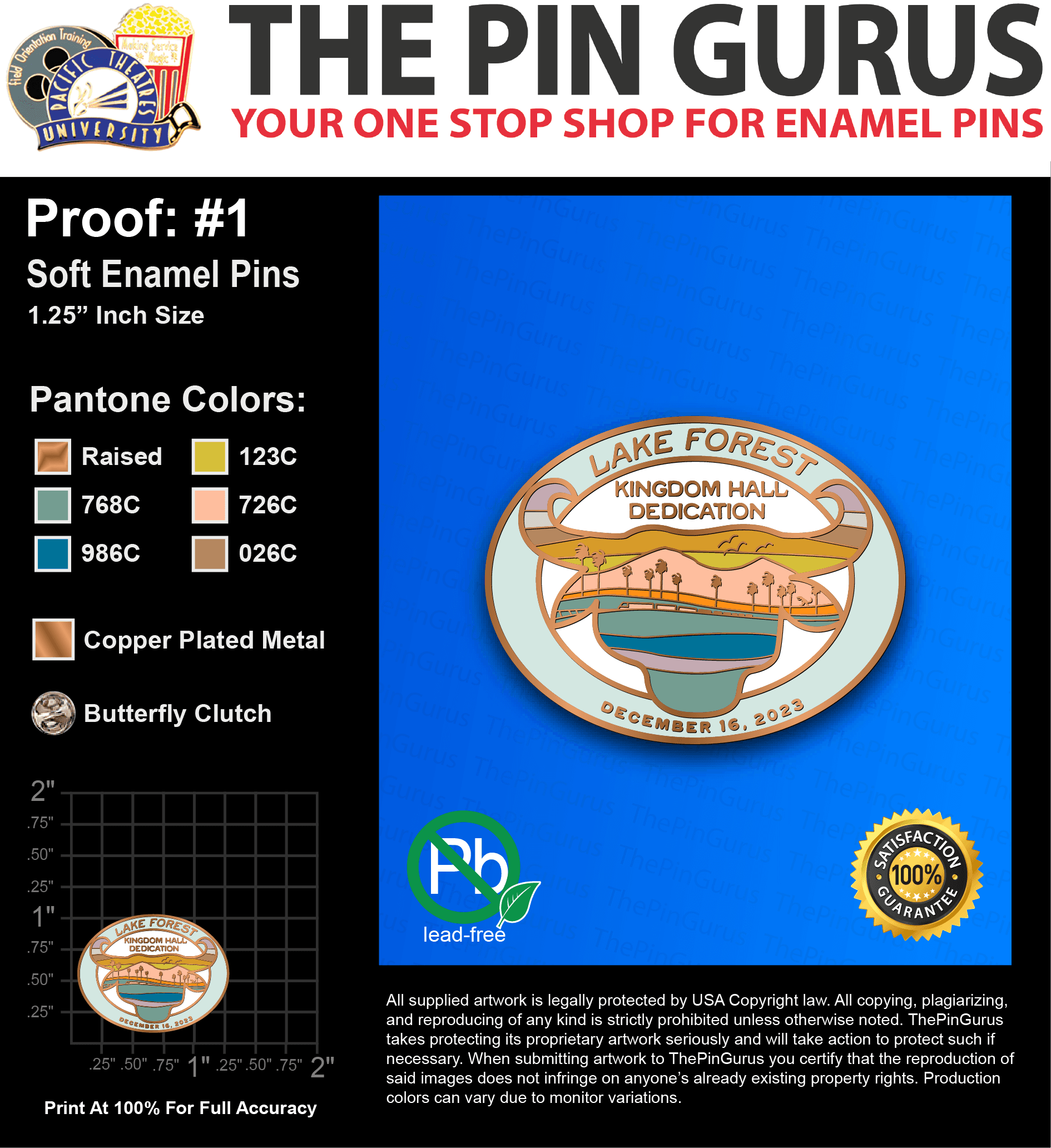 750 “WENDY Z” LAPEL PINS: PROOF #1