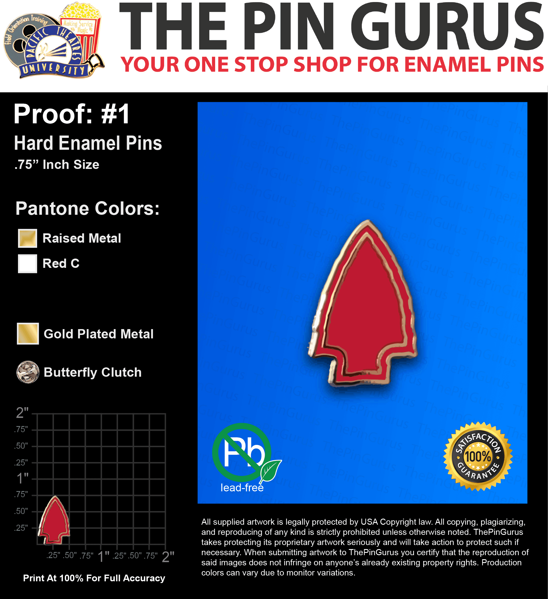 25 “EARL B” LAPEL PINS: PROOF #1