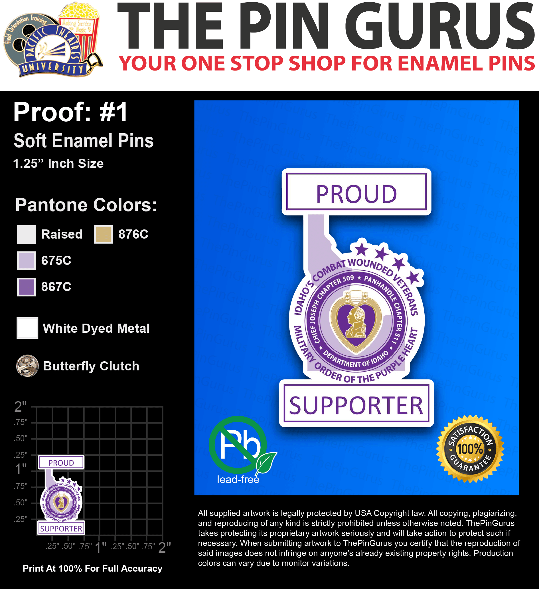 500 “GEORGE N” LAPEL PINS: PROOF #1