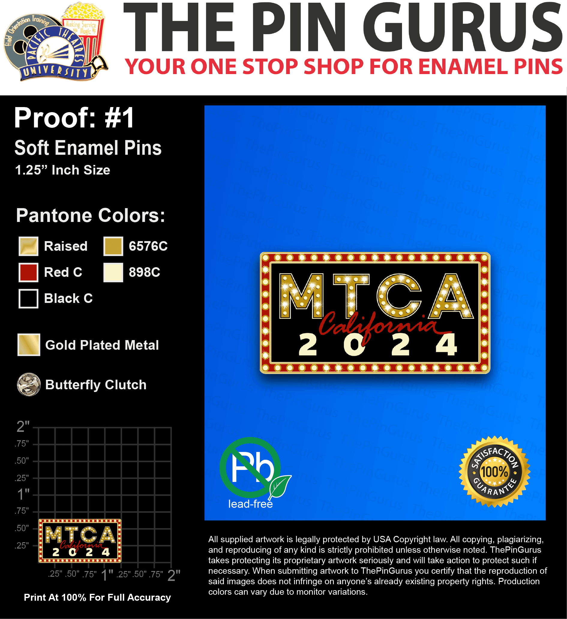 300 “LISA F” LAPEL PINS: PROOF #1