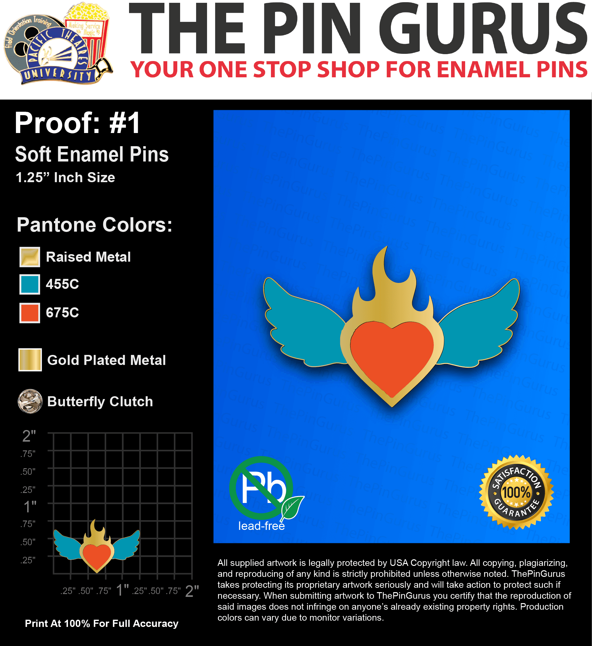 50 “DARLENE M” LAPEL PINS: PROOF #1