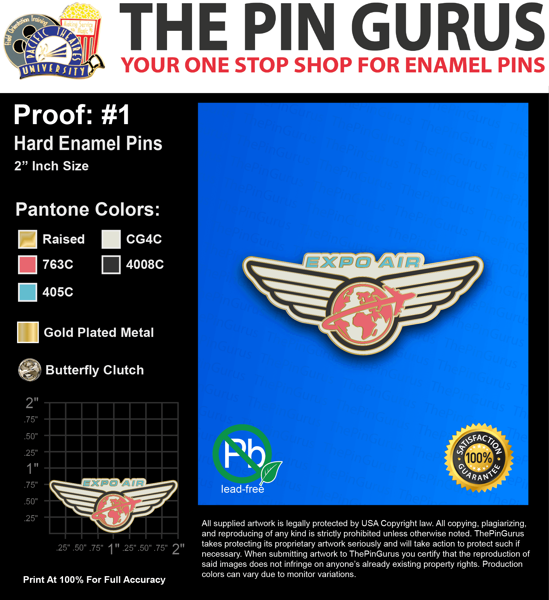 500 “MATTHEW S” LAPEL PINS: PROOF #1