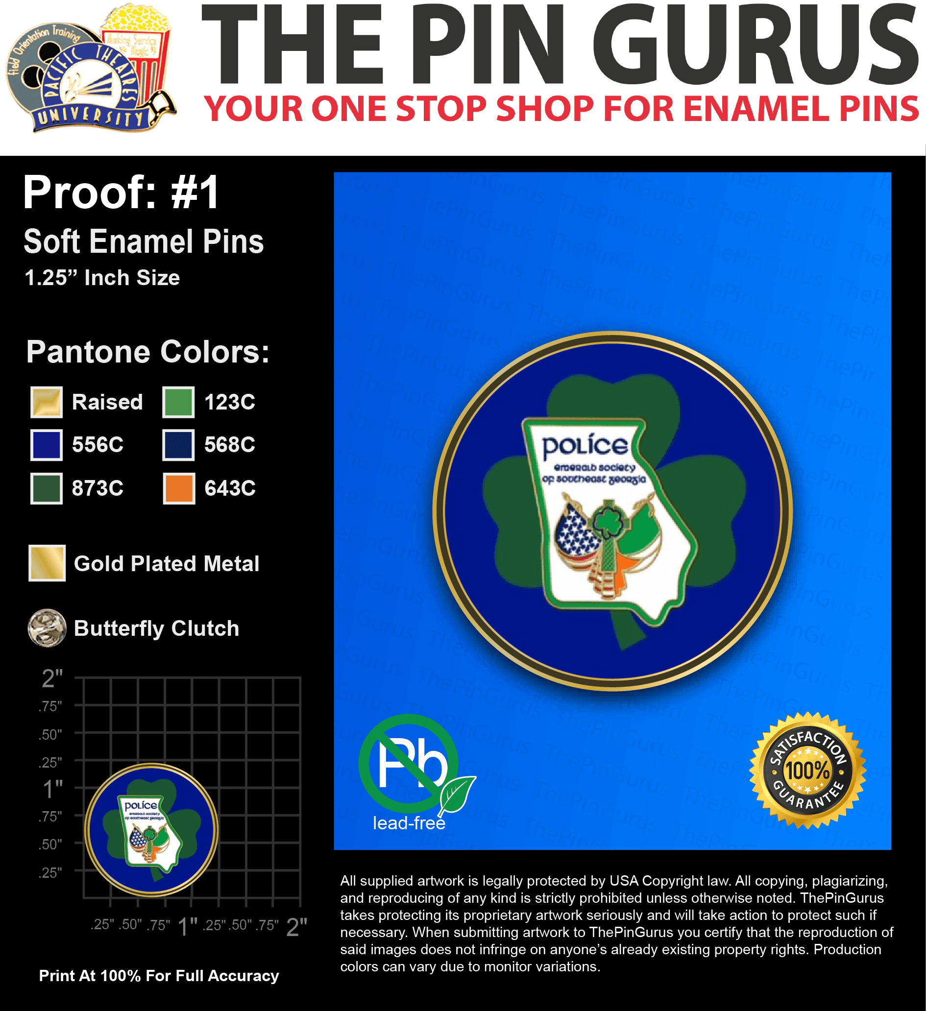 200 “BRYAN S” LAPEL PINS: PROOF #1