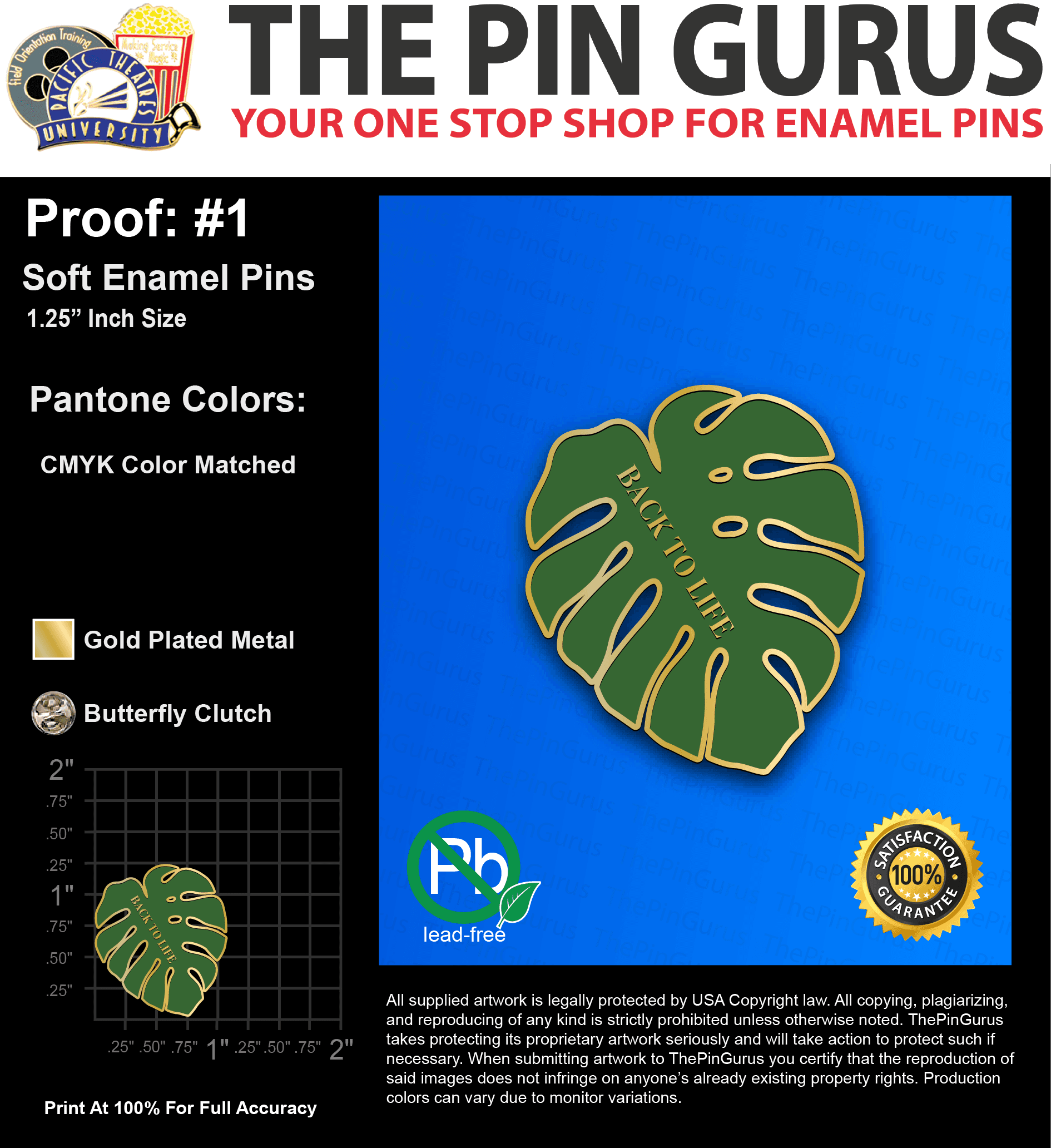 500 “EMMA W” LAPEL PINS: PROOF #1