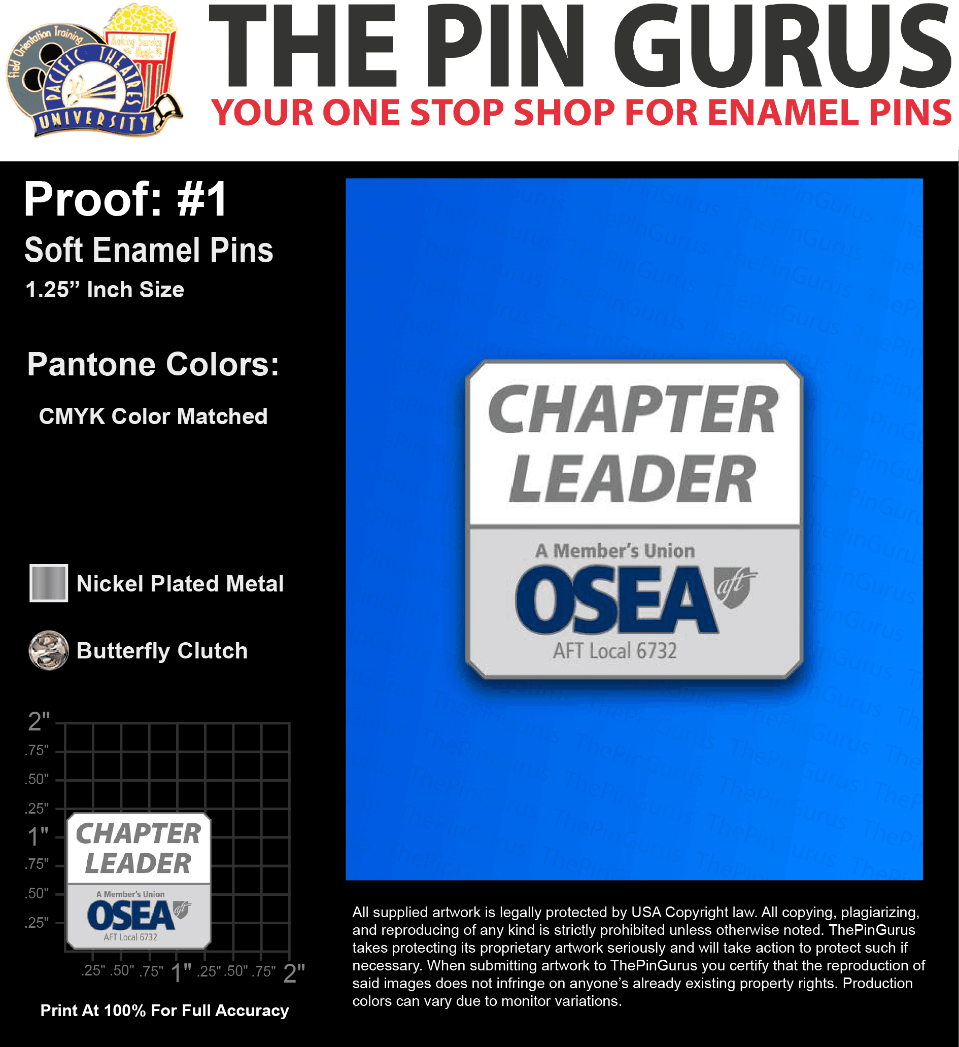 5000 “LINDA H” LAPEL PINS: PROOF #1