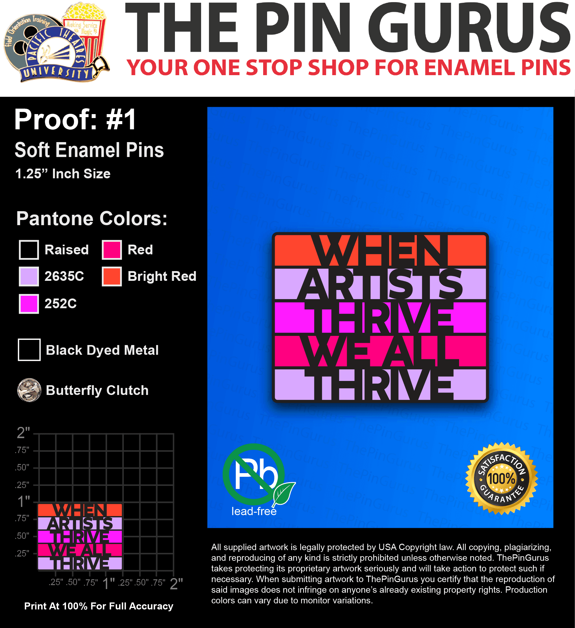 200 “WILLIAM W” LAPEL PINS: PROOF #1