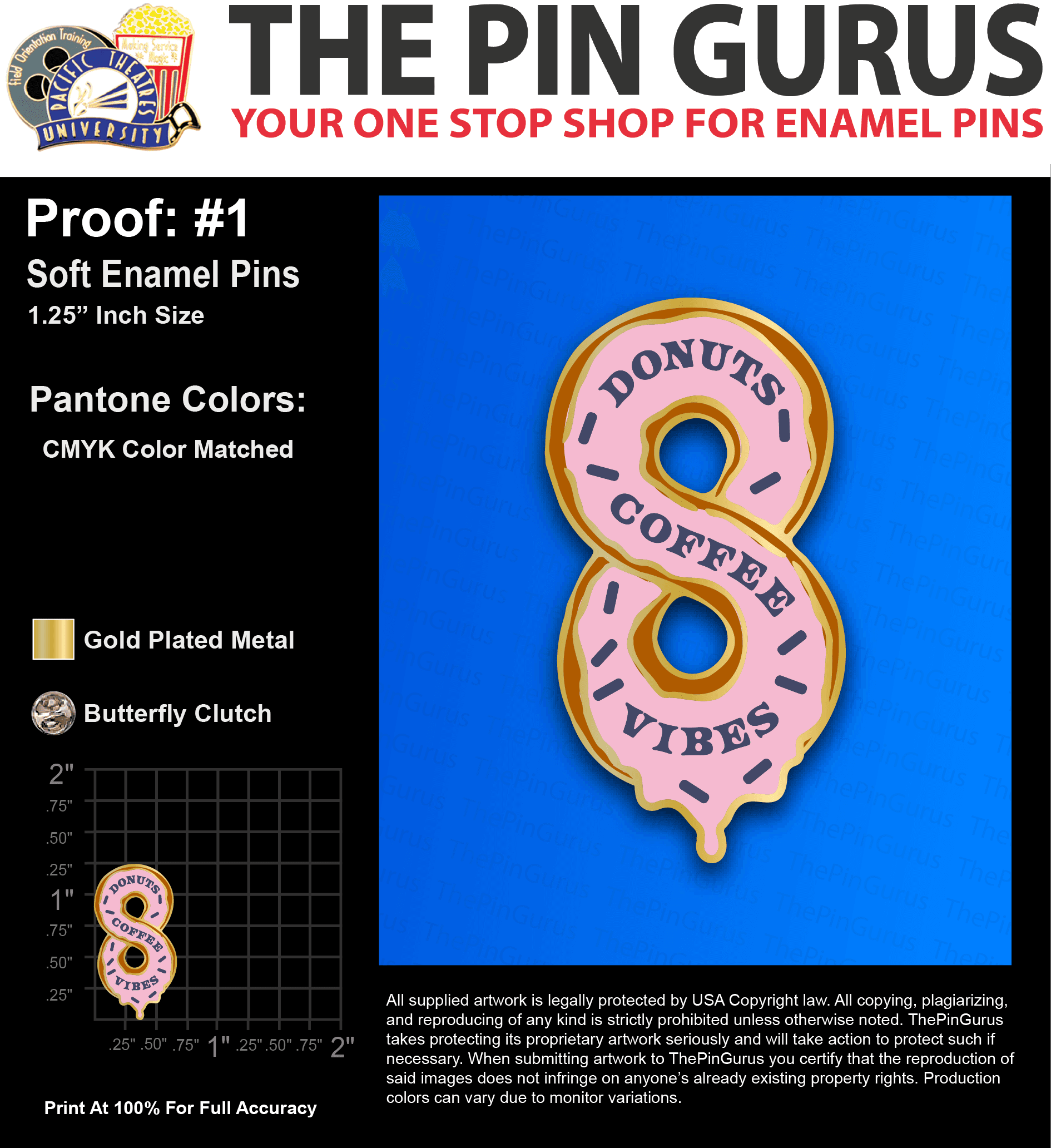 25 “AMANDA S” LAPEL PINS: PROOF #1