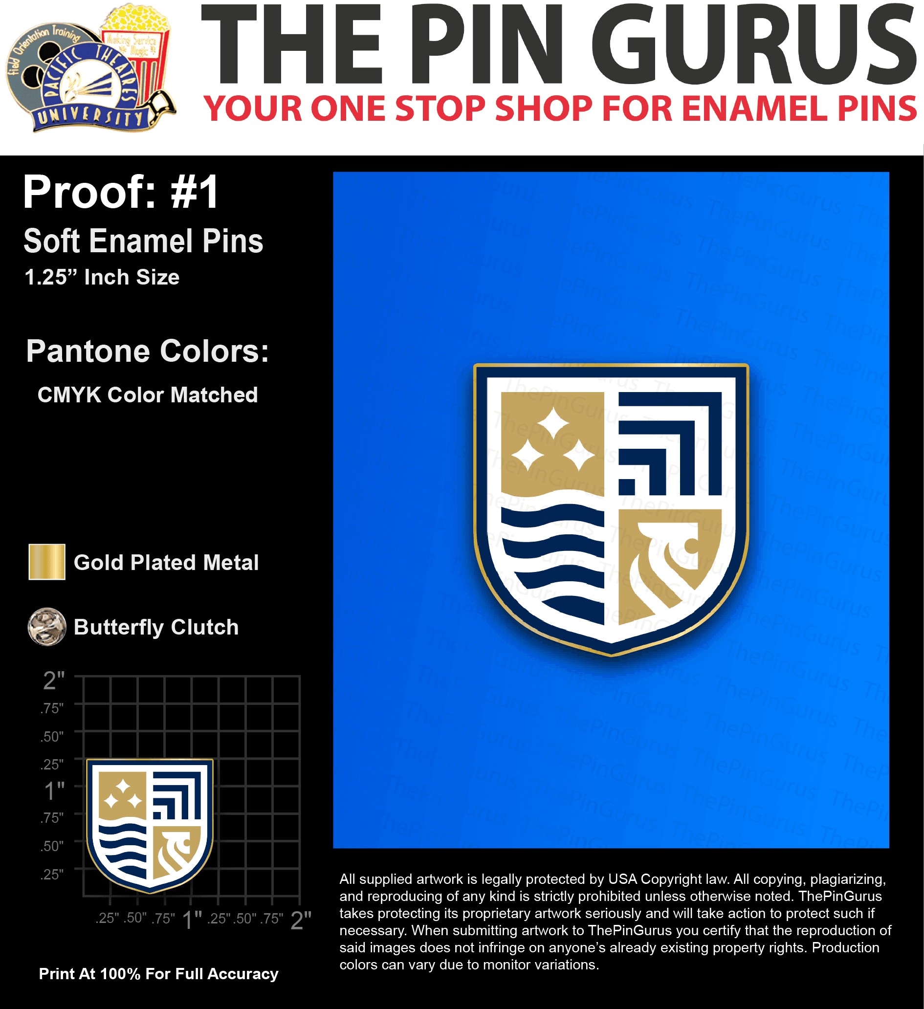 100 “AMY H” LAPEL PINS: PROOF #1