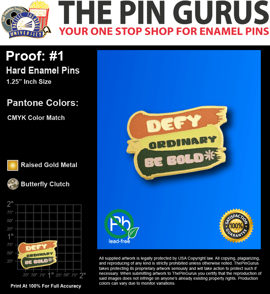 25 "LAURA C" LAPEL PINS: PROOF #1