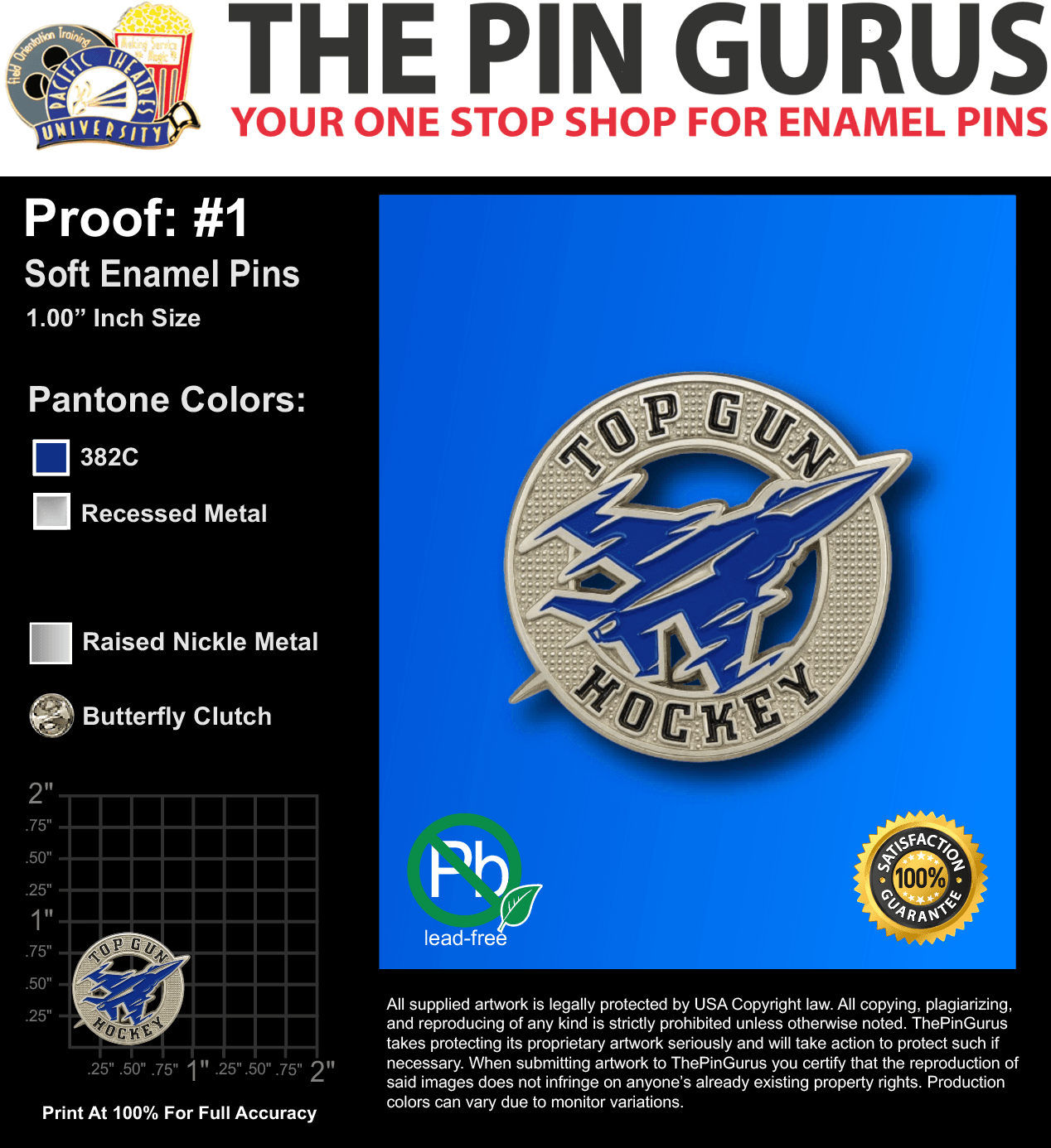 100 “STEVE B” LAPEL PINS: PROOF #1
