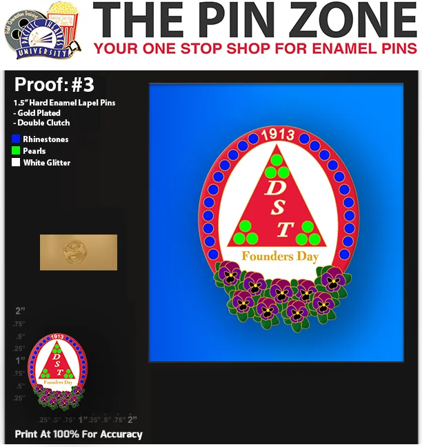 100 “FOUNDERS DAY” LAPEL PINS PROOF #3