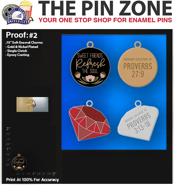 200 “NICOLE CHARMS” LAPEL PINS PROOF #1