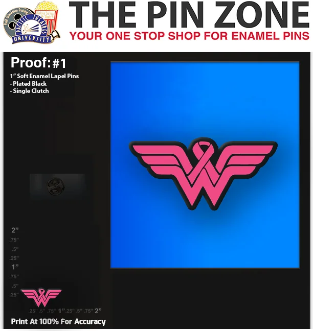 25 “GRETCHEN” LAPEL PINS: PROOF #1