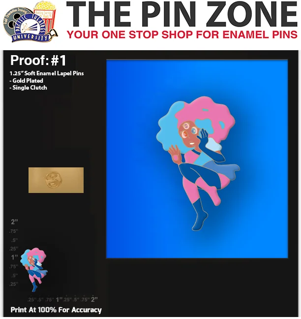 50 “KAIA” LAPEL PINS: PROOF #1 2/2