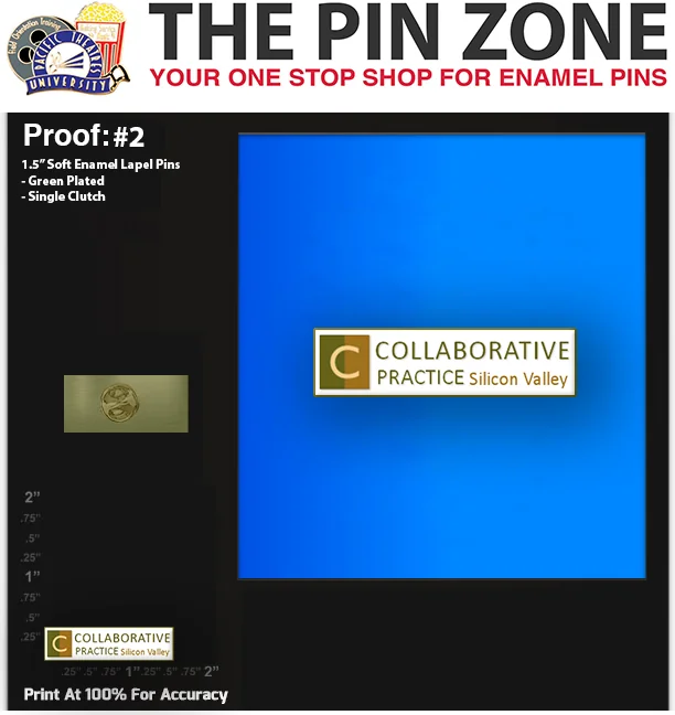 100 “COLLABORATIVE” LAPEL PINS: PROOF #2