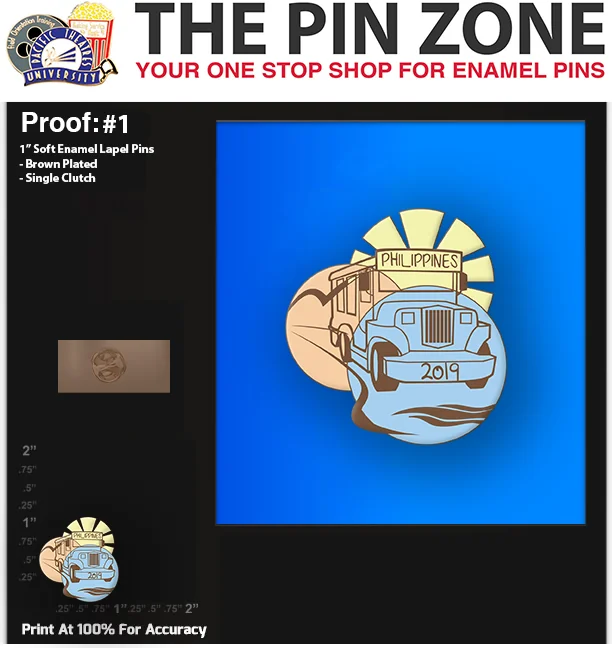 200 “PHILIPPINES 2019” LAPEL PINS: PROOF #1