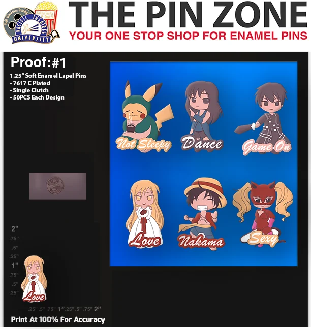 300 “31ST WEDDING” LAPEL PINS: PROOF #1