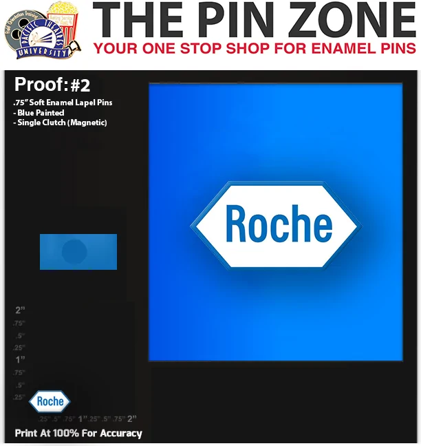 250 “ROCHE” LAPEL PINS PROOF #2
