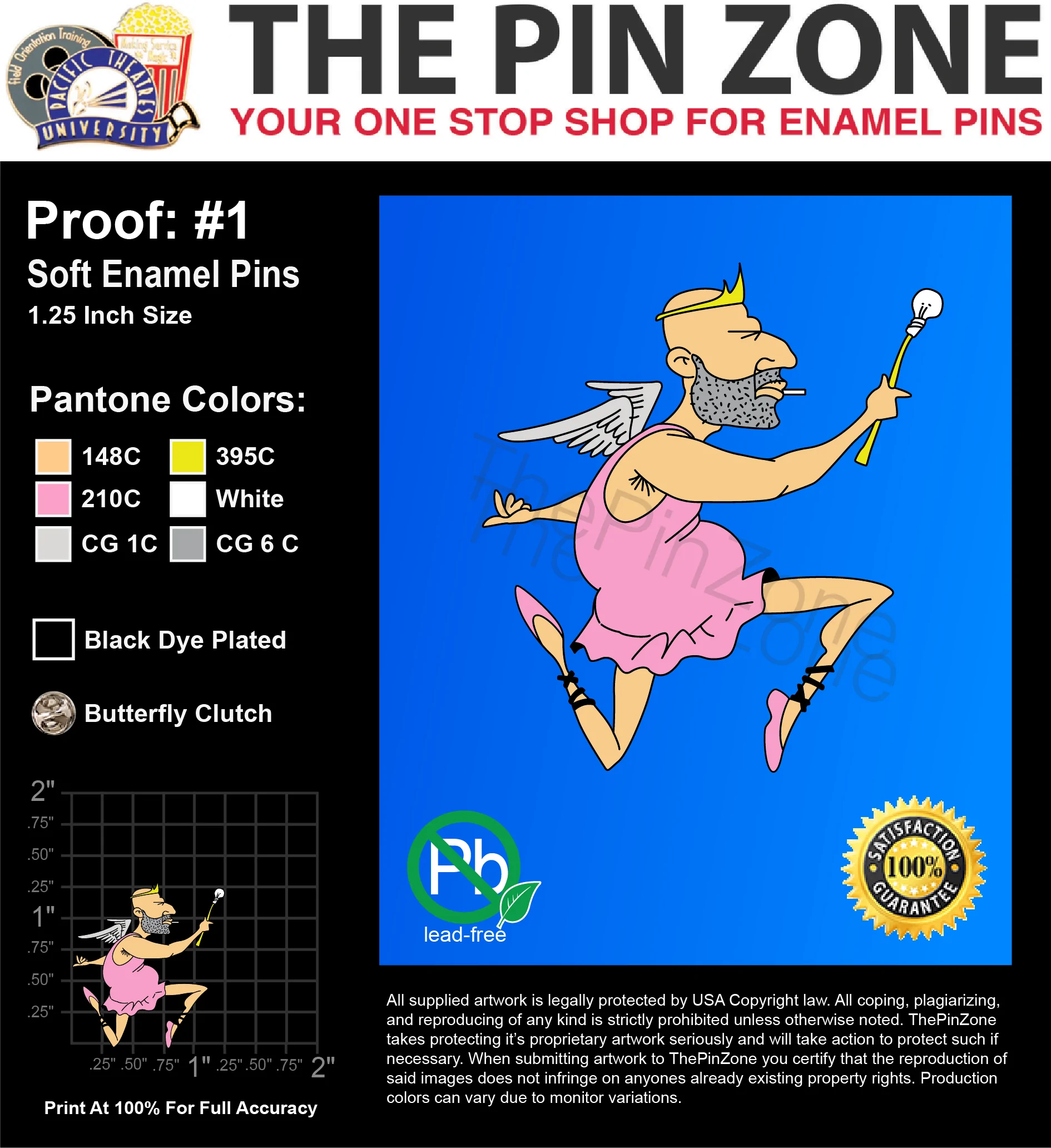 100 “GOOD IDEA FAIRY” LAPEL PINS: PROOF #1