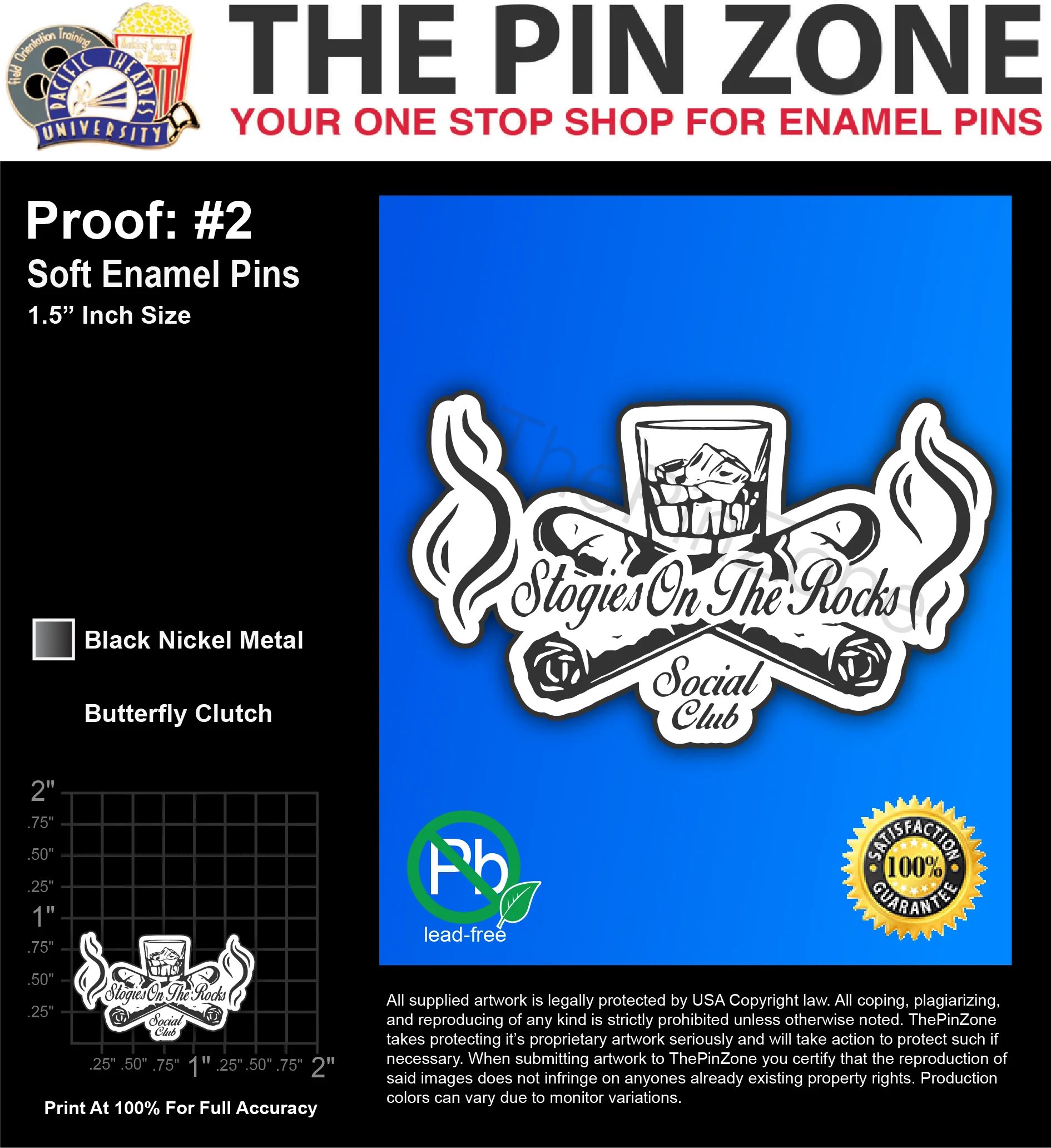 50 “ON THE ROCK SOCIAL” LAPEL PINS: PROOF #2