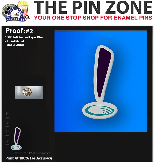 50 “IK EXCLAMATION” LAPEL PINS: PROOF #2