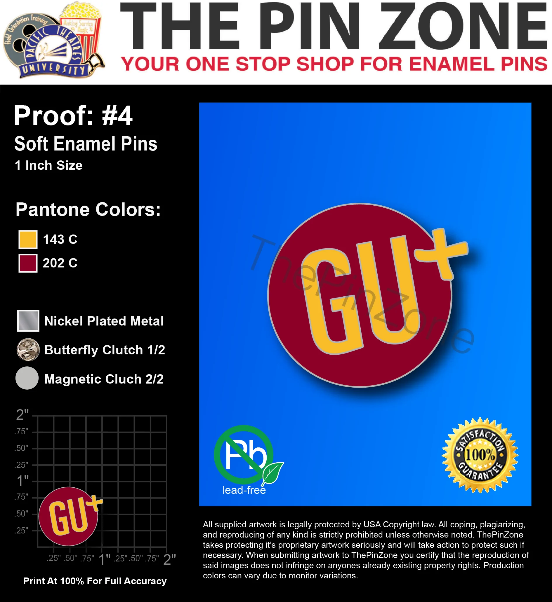 750 โGU +โ LAPEL PINS: PROOF #4