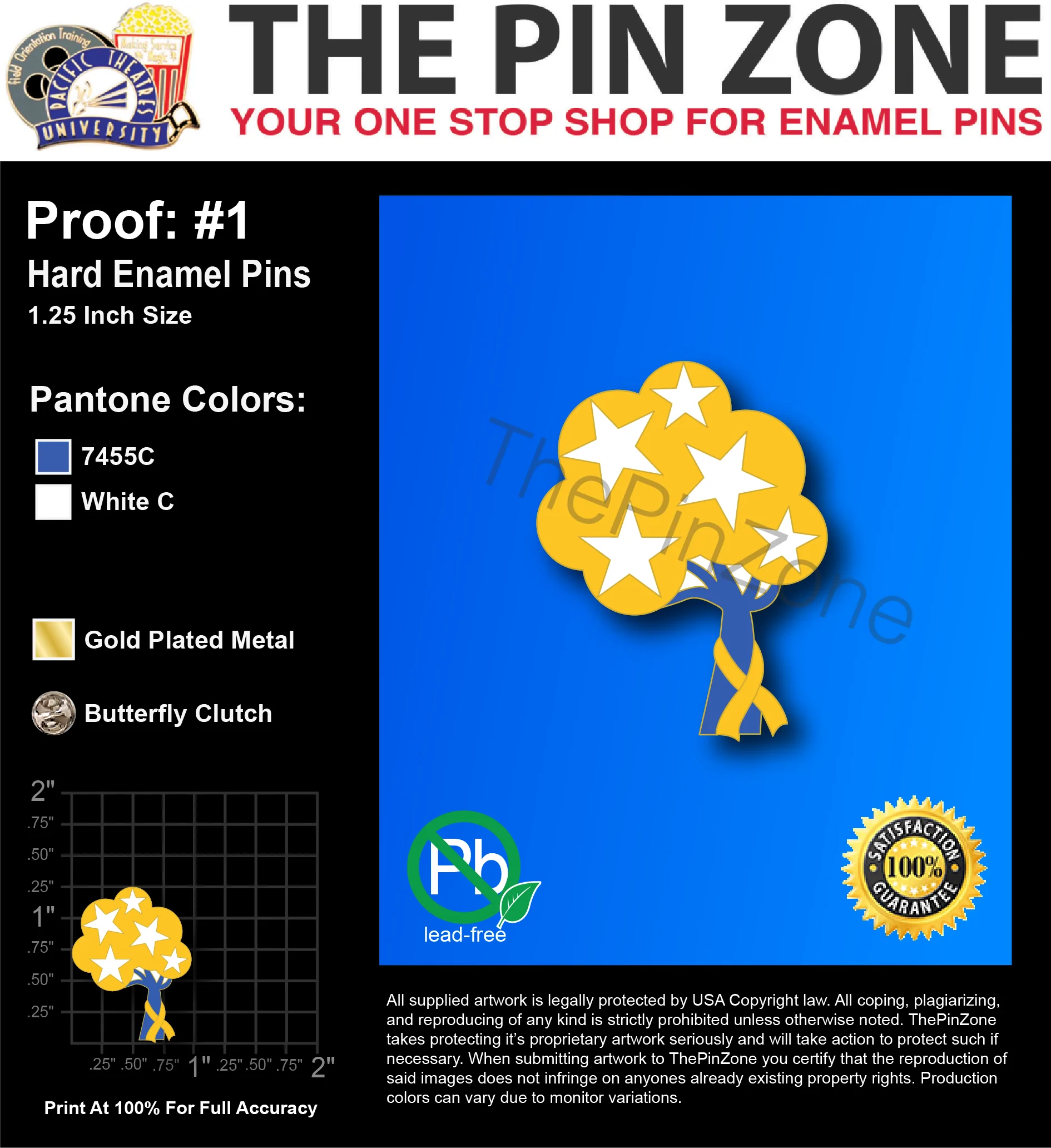 50 “MFAN” LAPEL PINS: PROOF #1