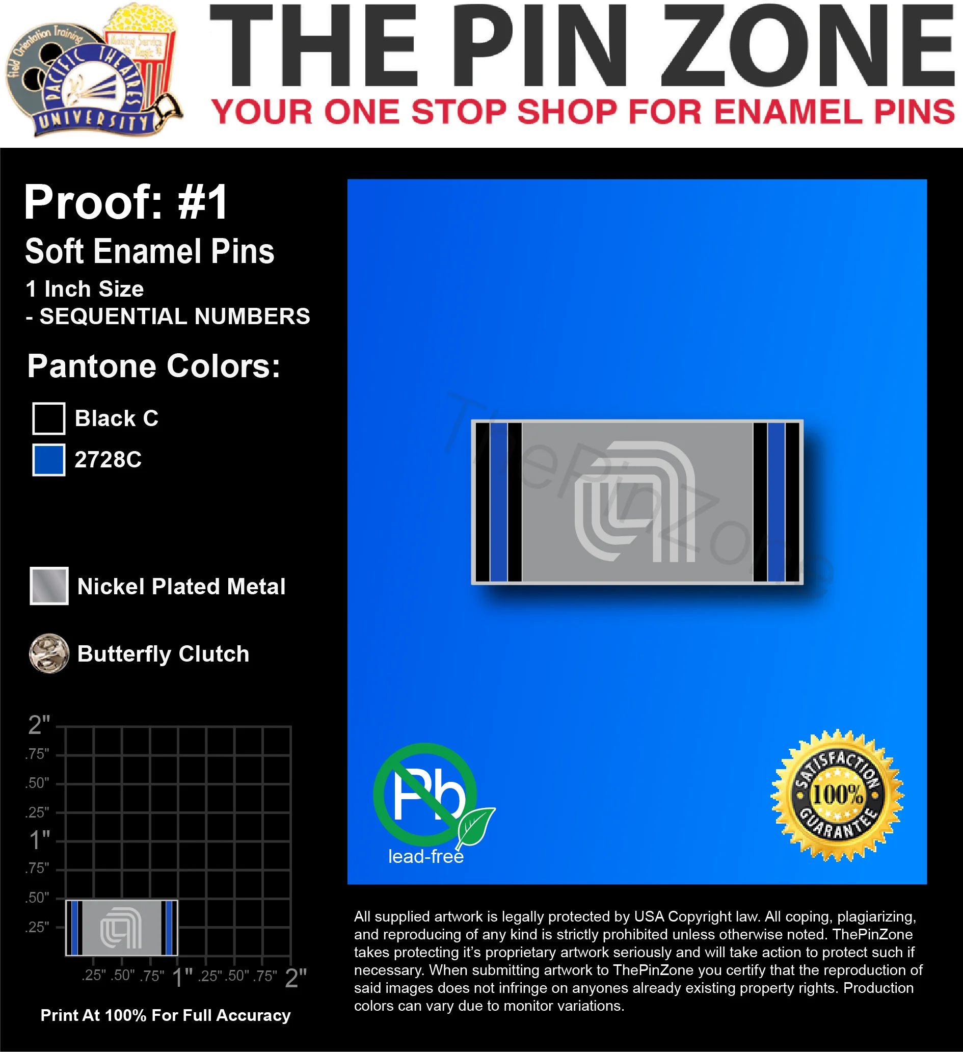 50 “APPLIED MATERIALS” LAPEL PINS: PROOF #1